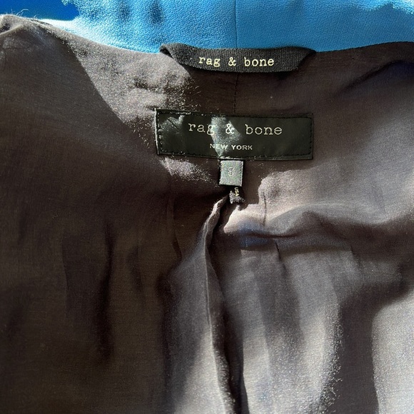 rag & bone Blue & Black Blazer Jacket Coat Size 8 NWOT - Picture 4 of 6